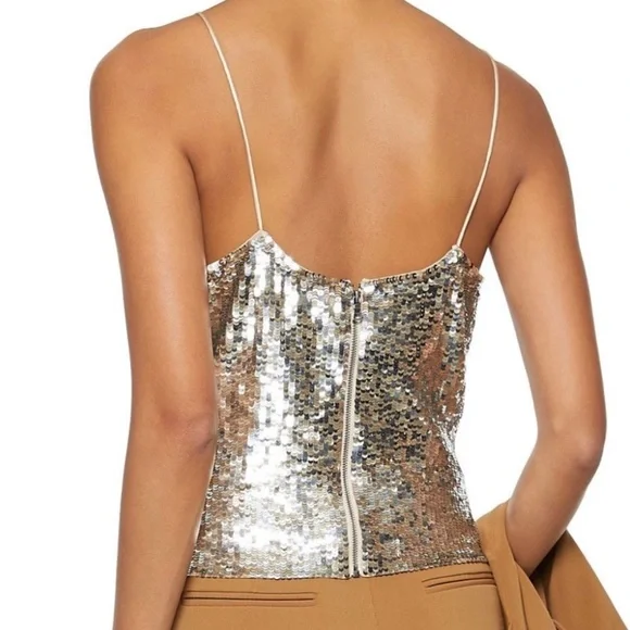 Alice + Olivia Gold Sequin Camisole Top - Picture 2 of 8